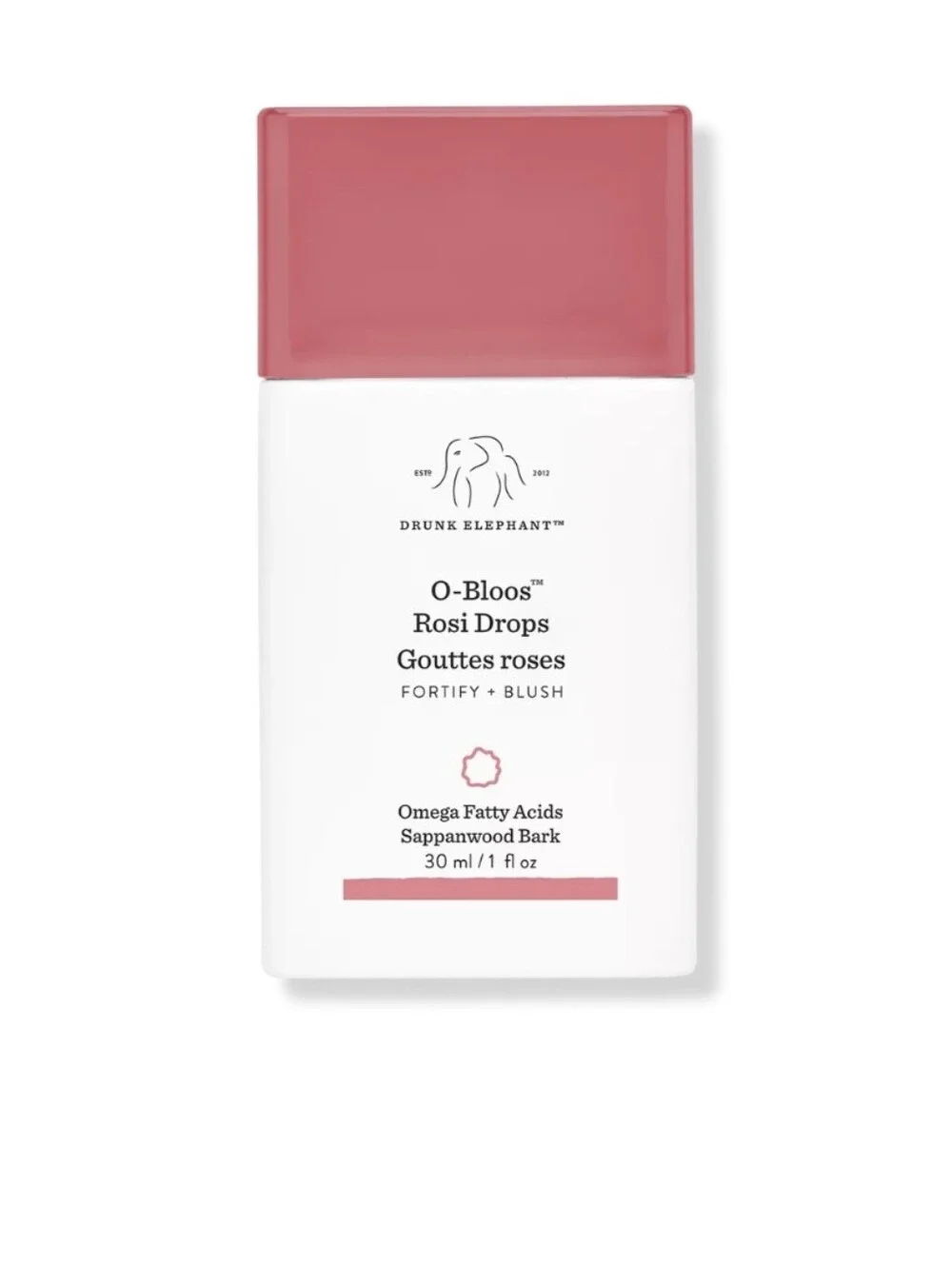 Drunk Elephant O-Bloos Rosi Drops Fortify + Blush, 30ml, NIB
